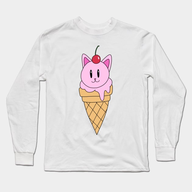 Yummy Cat Ice Cream Long Sleeve T-Shirt by pako-valor